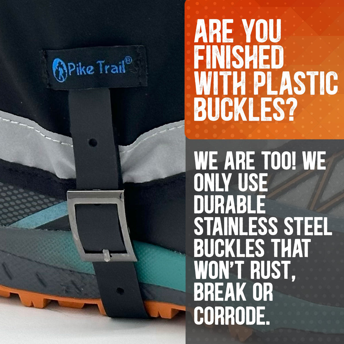 Pike Trail Mid Length Gaiters – Waterproof, Adjustable Small/Medium Hiking & Hunting Gaiters