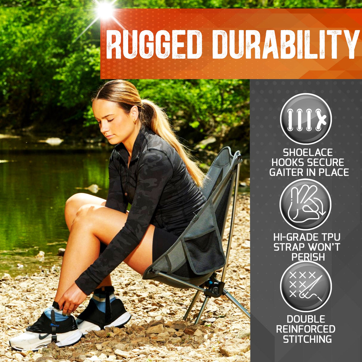 Pike Trail Low Cut Running Thru-Hiker Gaiters – Lightweight, Breathable Trail Running & Hiking Protection