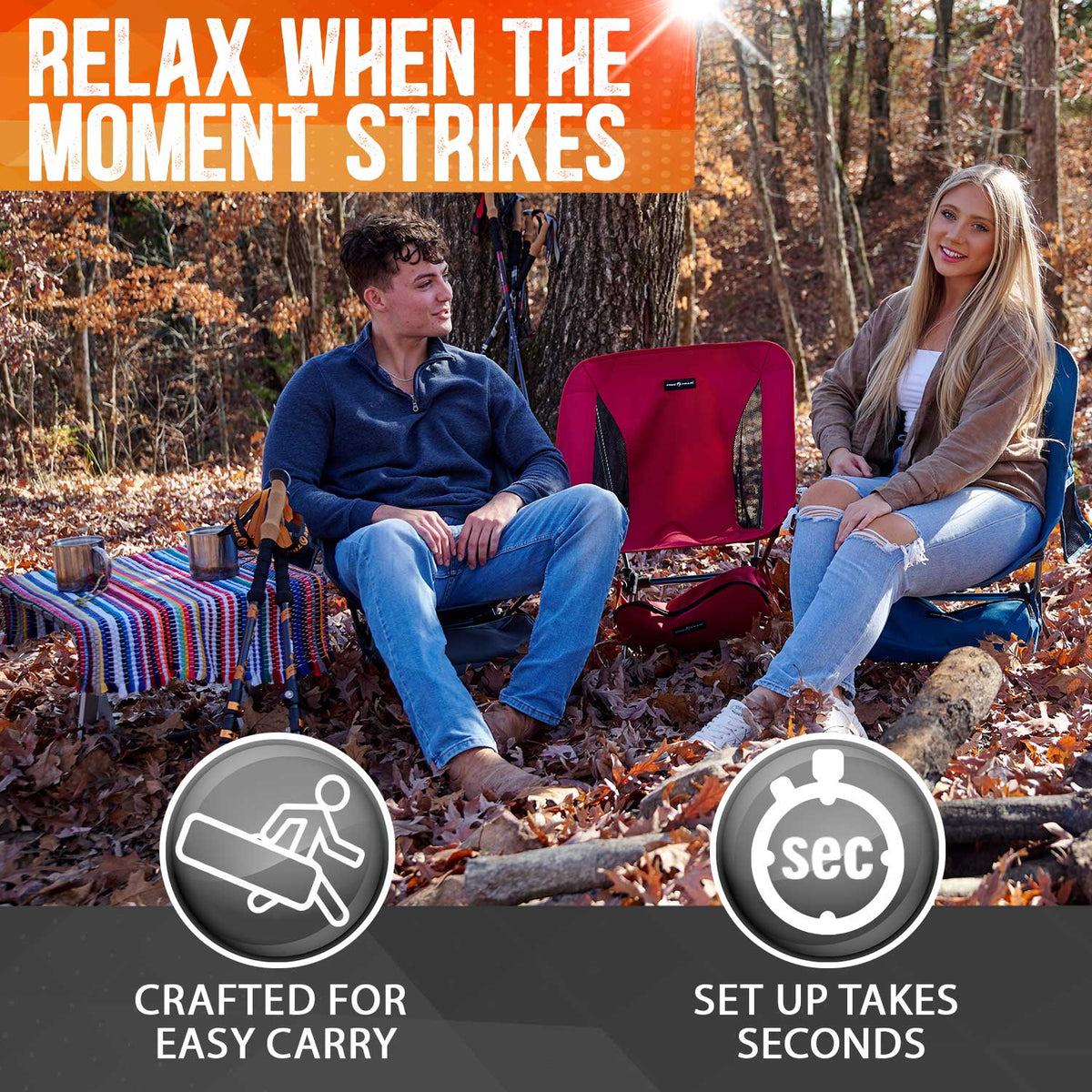 Pike Trail Ultralight Compact Camping Chair | Portable Outdoor Folding Chair