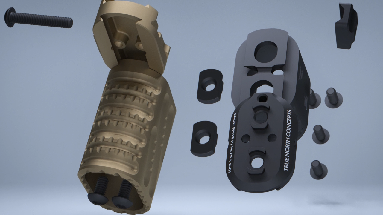 True North Concepts Zero-8 Multi-Angle Grip V2, Aluminum, S size, MLok Interface