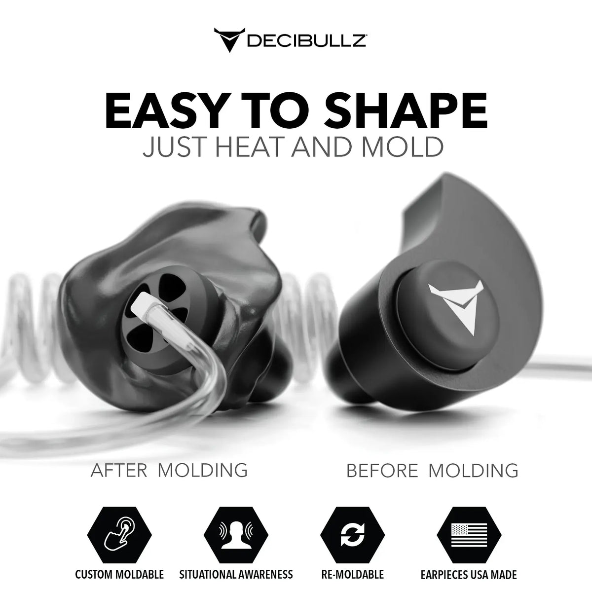 Decibullz +Awareness Custom Molded Two-Way Surveillance Acoustic Tube Headset (Motorola)