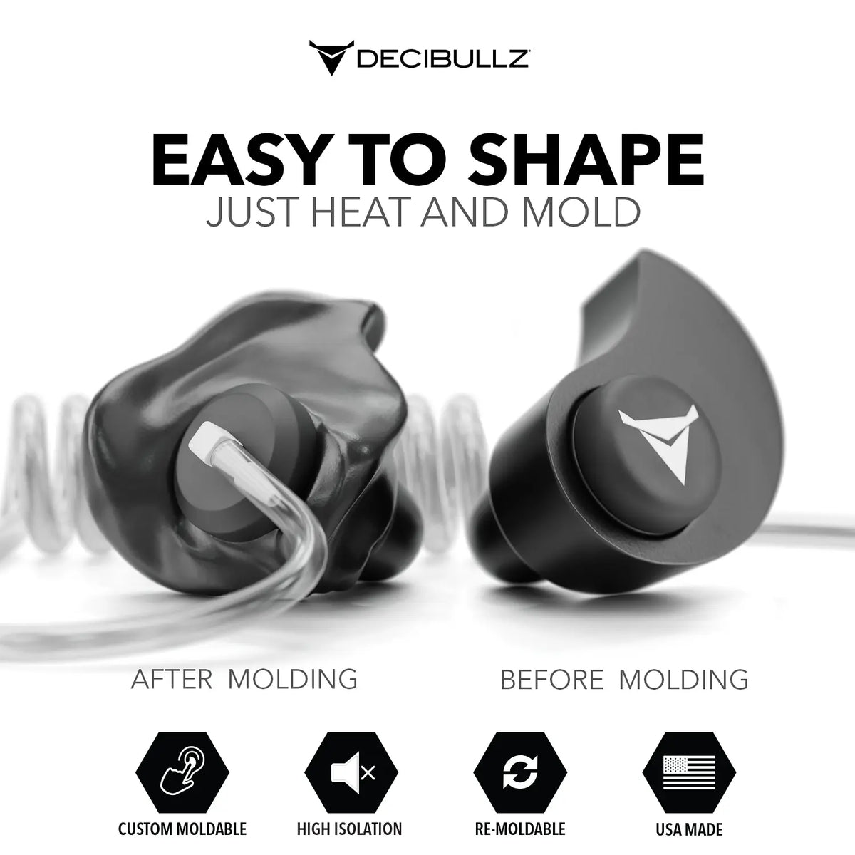 Decibullz +Isolation Custom Molded Two-Way Surveillance Acoustic Tube Headset (Motorola)