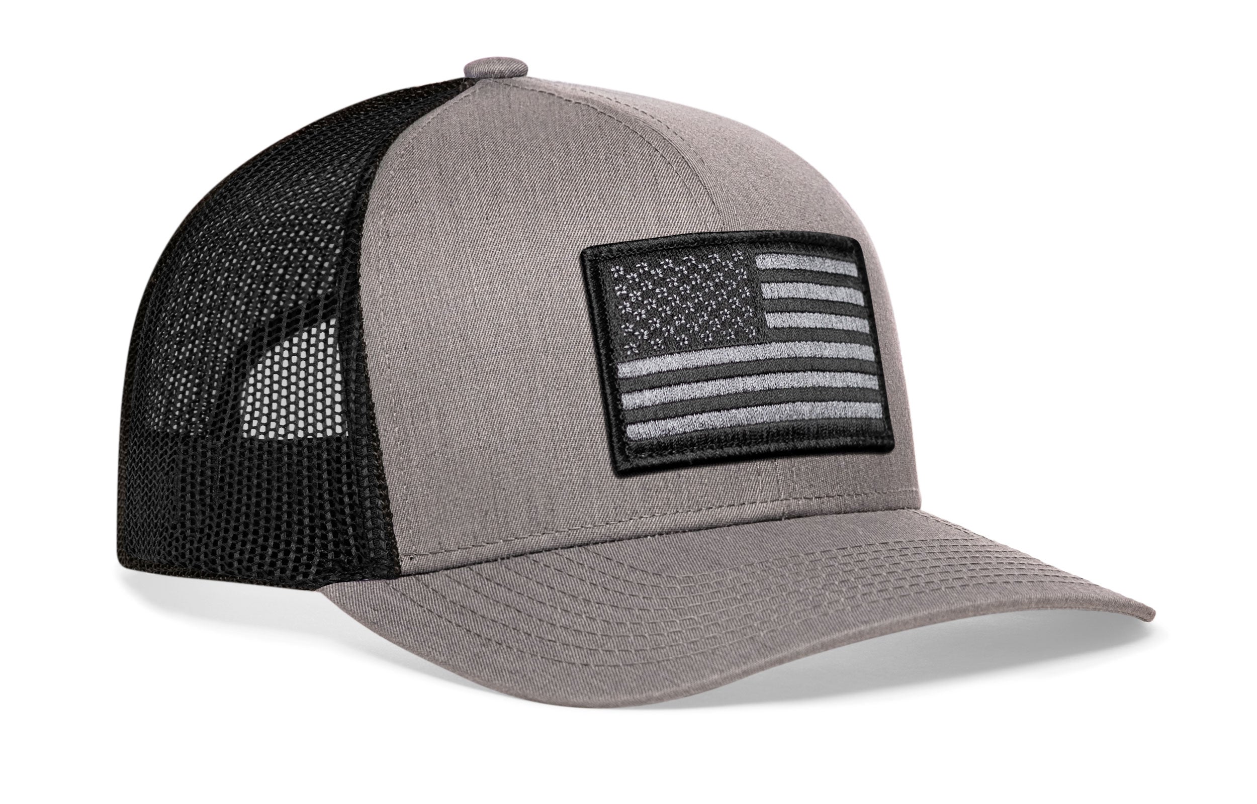Haka Hat American Flag Trucker Hat | Gray-Black USA Tactical Snapback