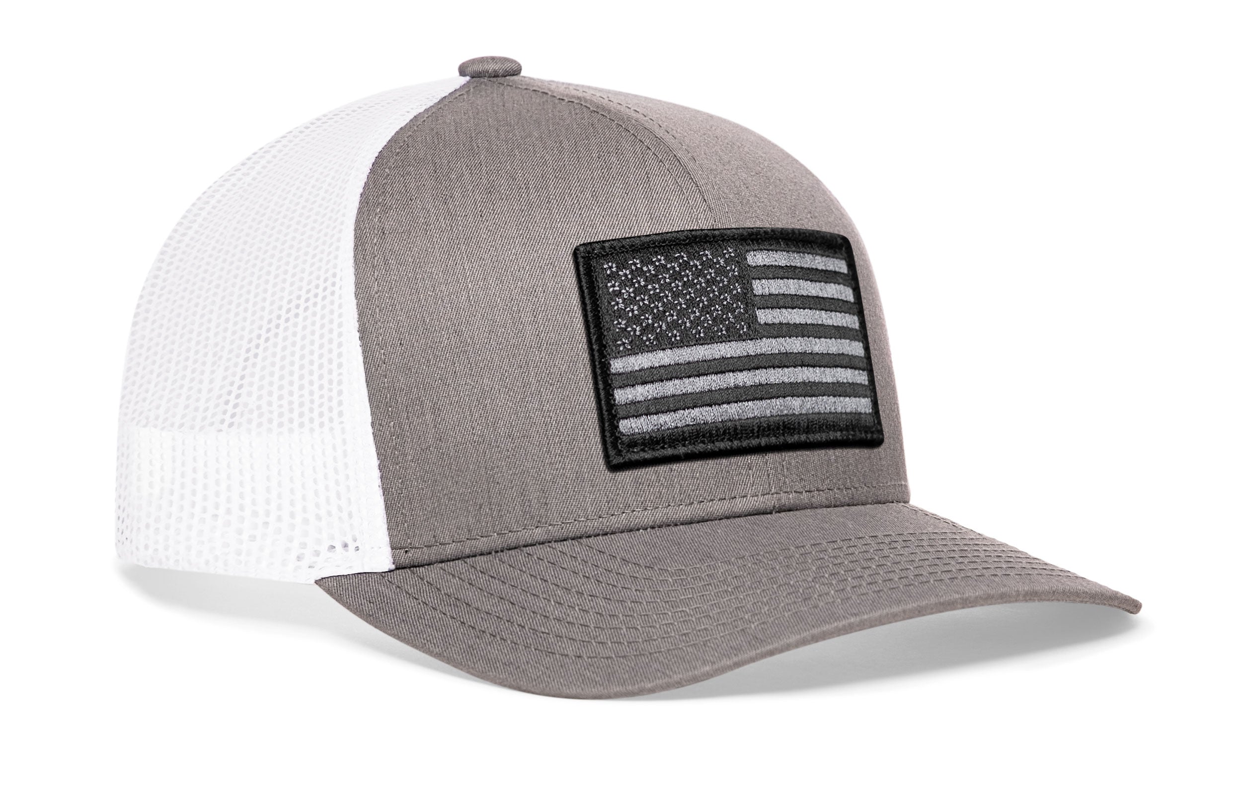 Haka Hat American Flag Trucker Hat | Gray-White USA Tactical Snapback