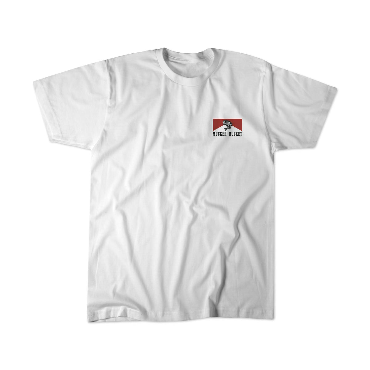 Mucker Bucket Biggun White Premium Tee | Hunting & Outdoor Graphic T-Shirt