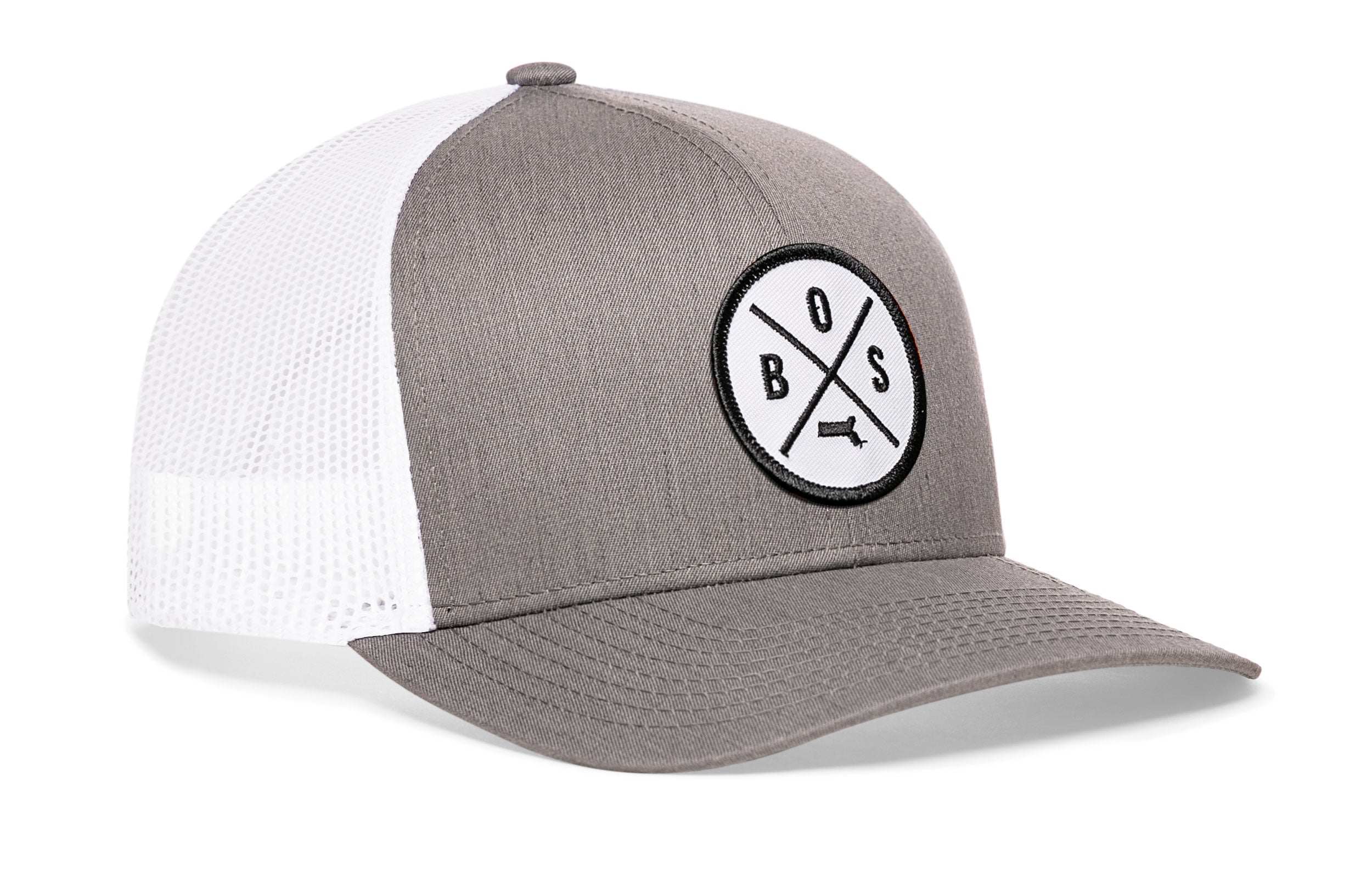 Boston Trucker Hat | Gray-White BOS X Snapback