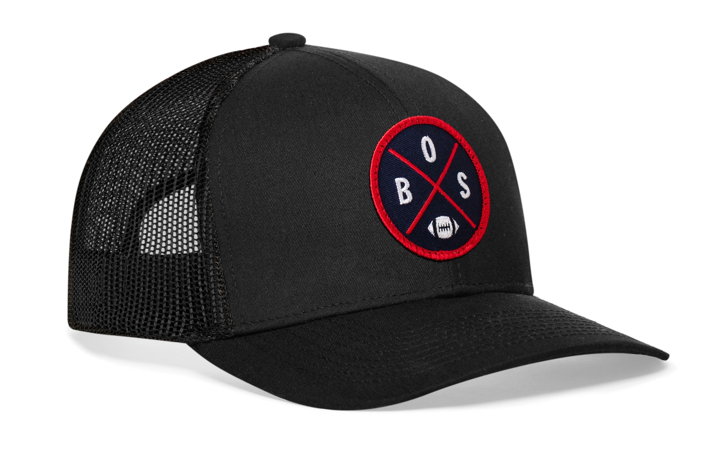 Boston Trucker Hat | Black BOS X Football Snapback