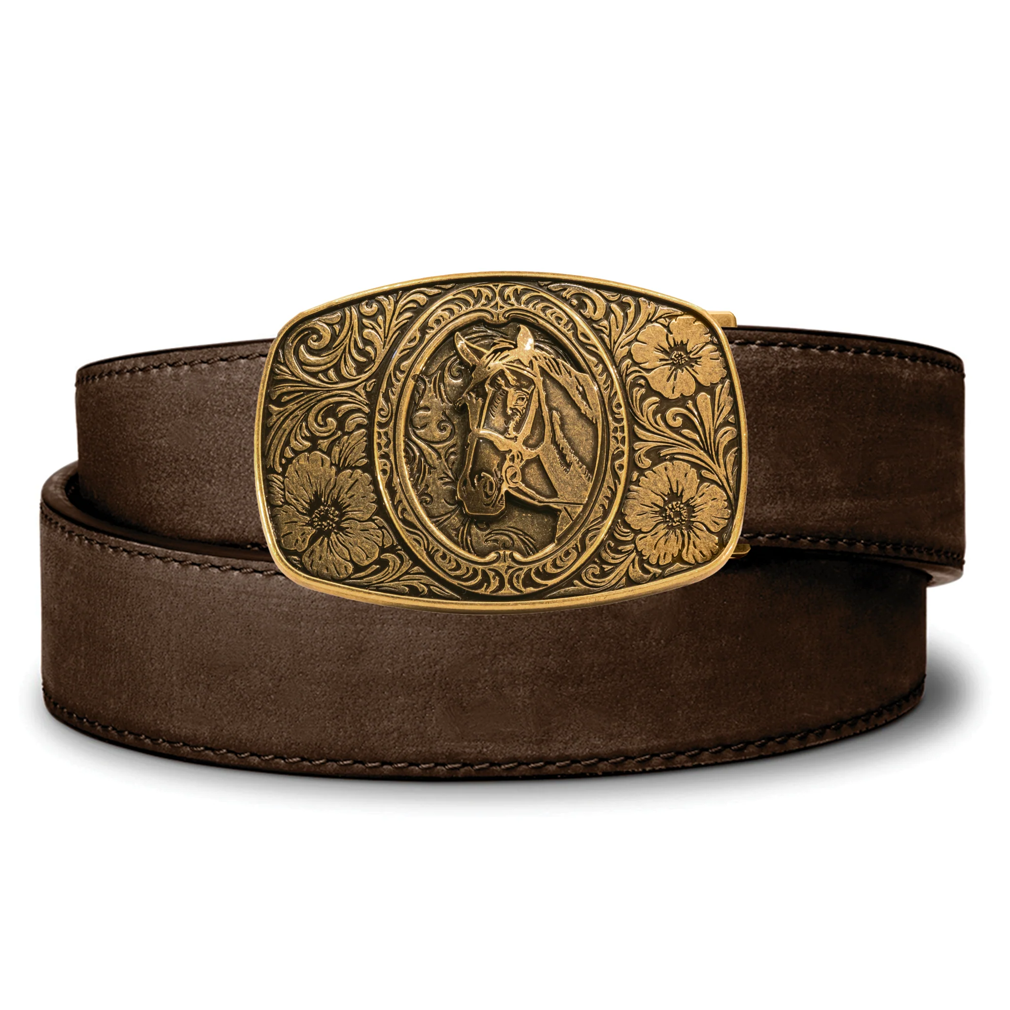 Kore Essentials Horse Antique Brass Buckle and Belt