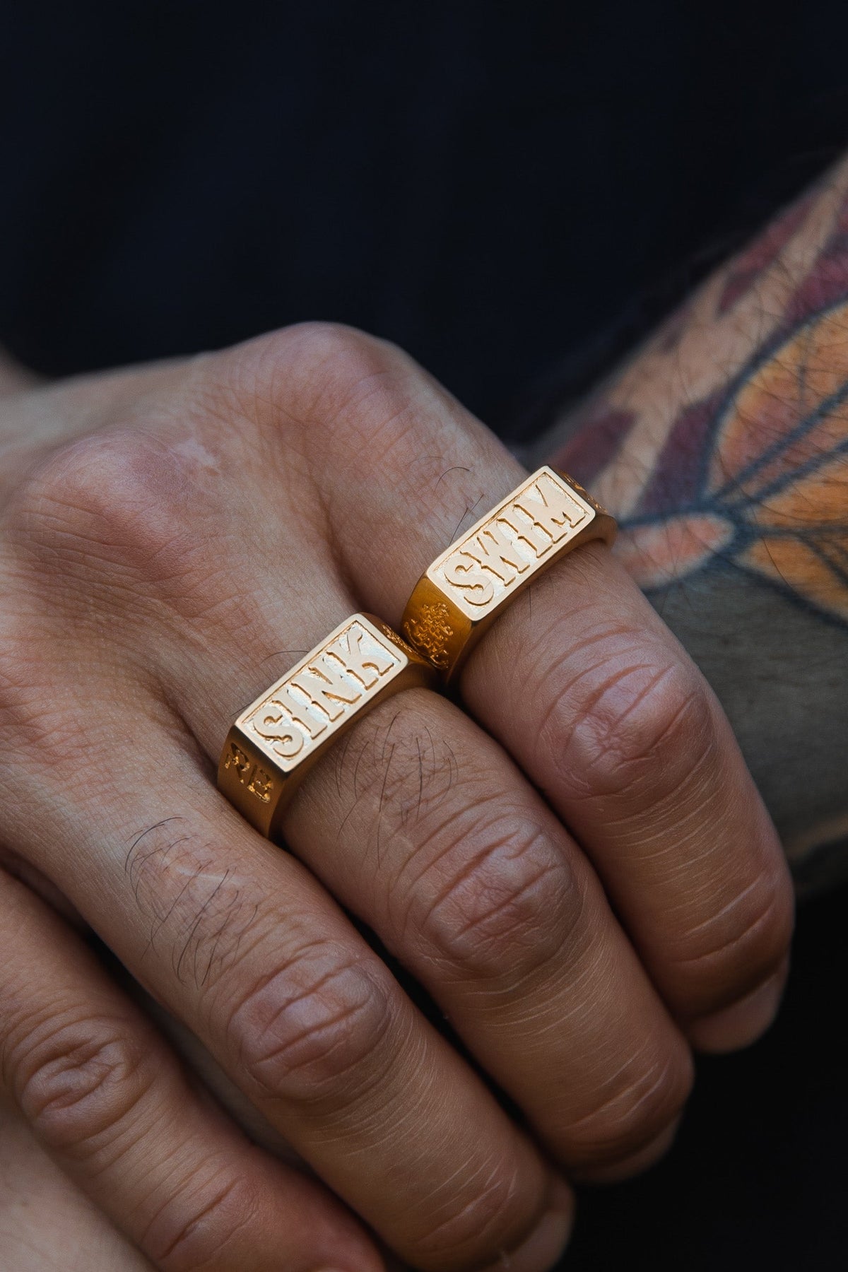 Relentless Betrayal Gold Sink or Swim Rings | Statement Ring