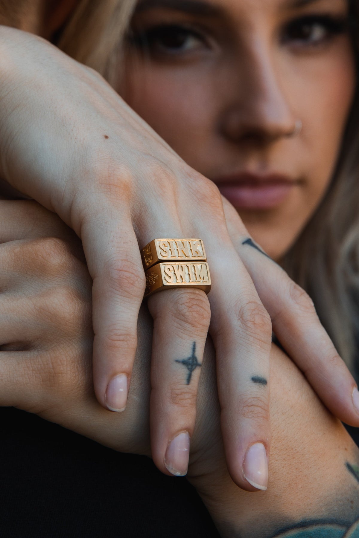 Relentless Betrayal Gold Sink or Swim Rings | Statement Ring