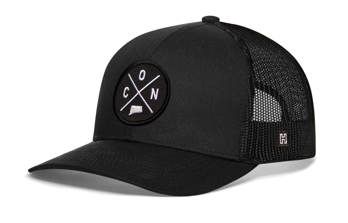 Connecticut Trucker Hat | Black CON X Snapback