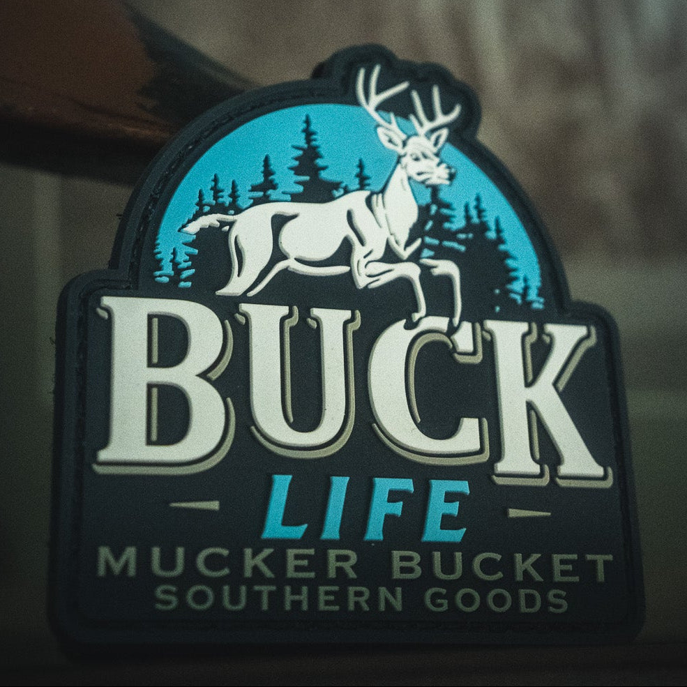 Mucker Bucket Buck Life PVC Patch | Deer Hunting Morale Patch