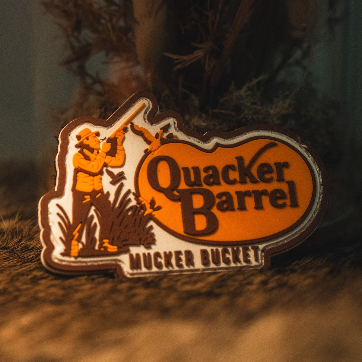 Mucker Bucket Quacker Barrel PVC Patch | Duck Hunting Morale Patch