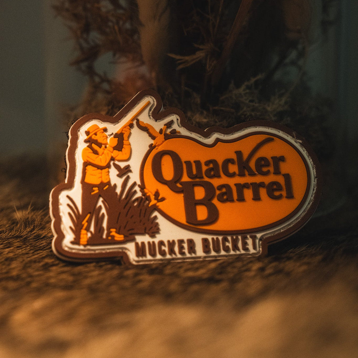 Mucker Bucket Quacker Barrel PVC Patch | Duck Hunting Morale Patch