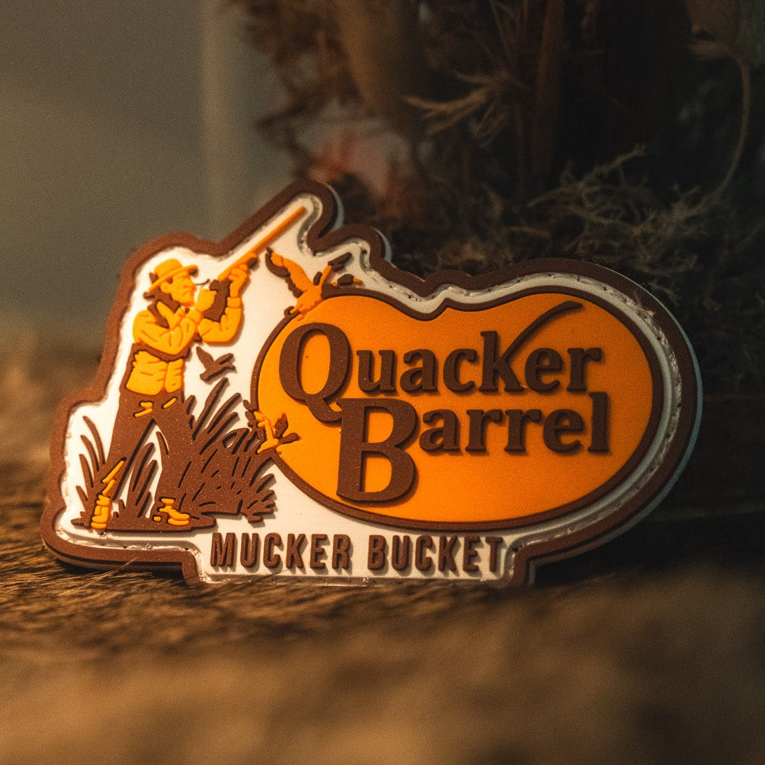 Mucker Bucket Quacker Barrel PVC Patch | Duck Hunting Morale Patch