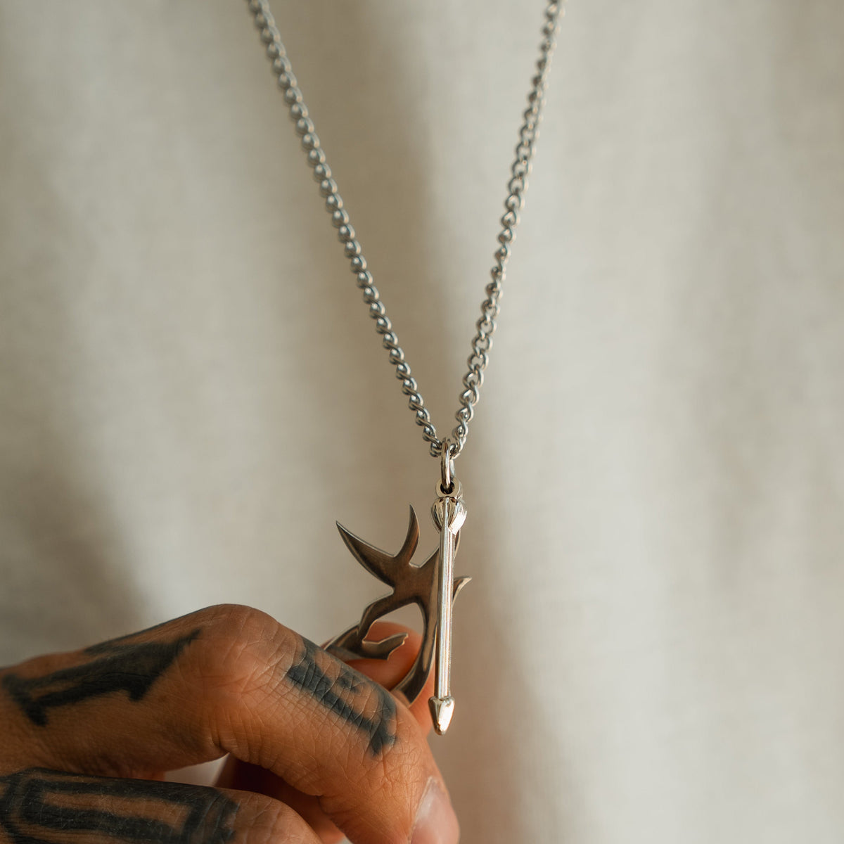 Mucker Bucket Big Buck Bow Hunter Stainless Steel Necklace | Hunting Pendant