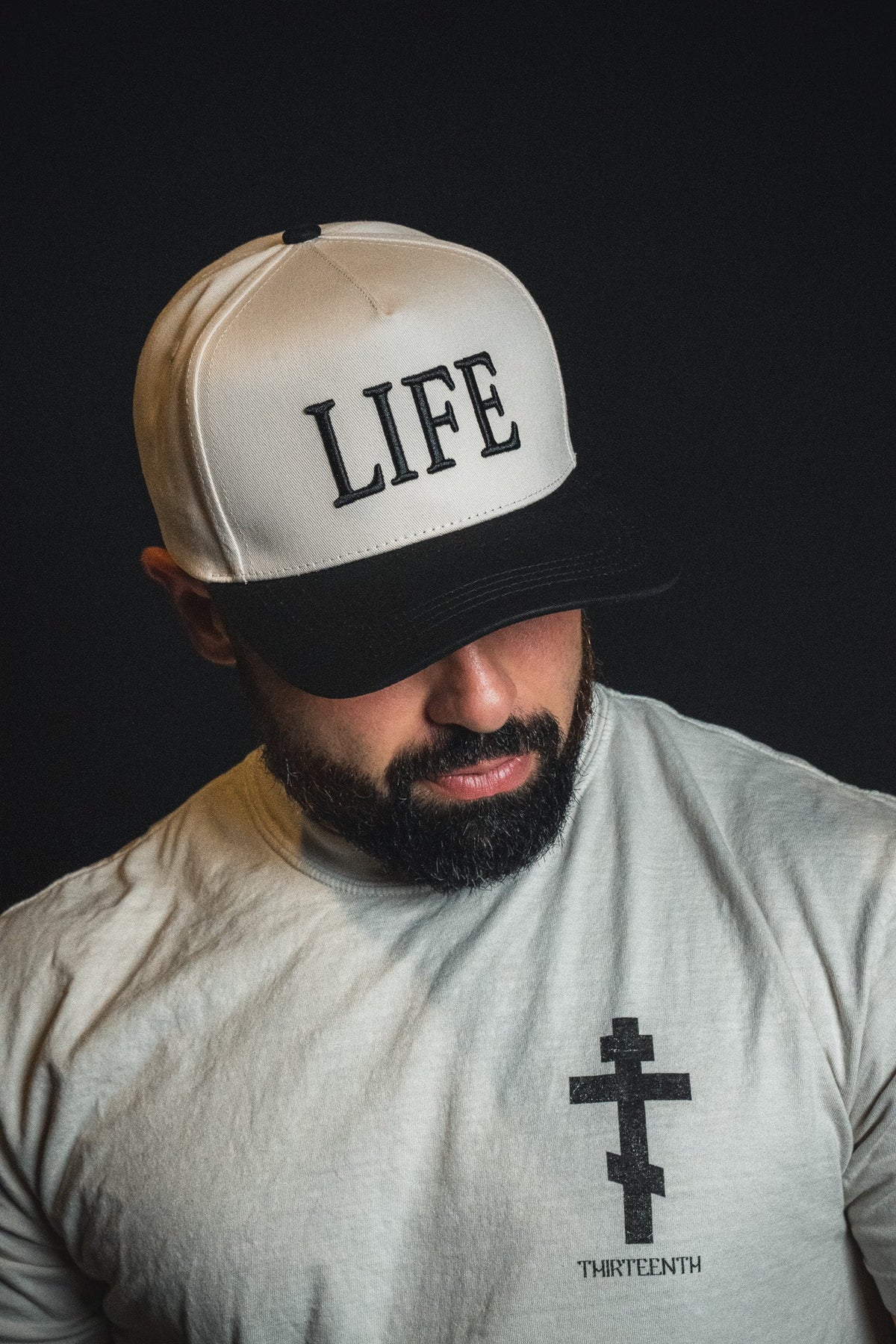 LIFE - Ivory and Black Snapback