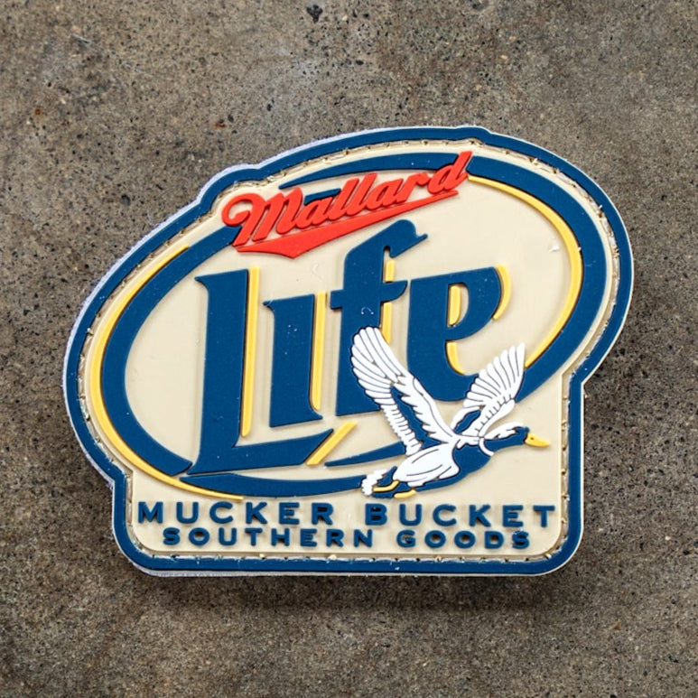 Mucker Bucket Mallard Life PVC Patch | Duck Hunting Morale Patch