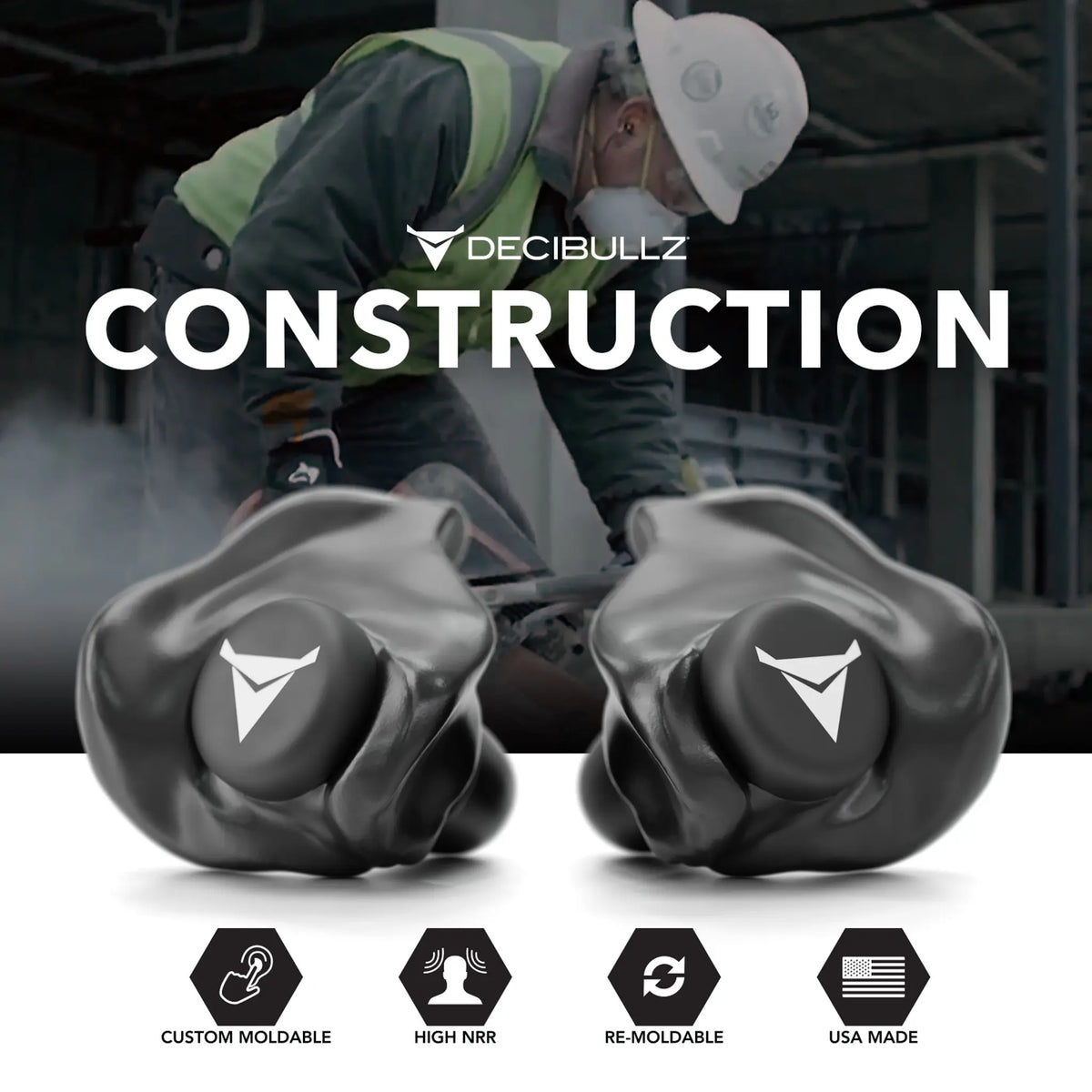Decibullz Custom Molded Earplugs 31dB NRR