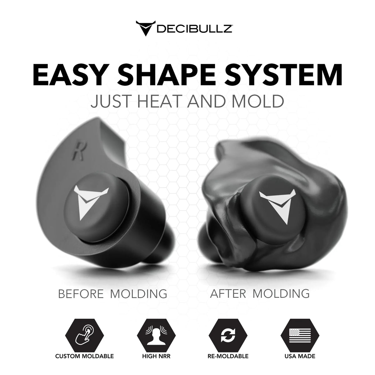 Decibullz Custom Molded Earplugs 31dB NRR