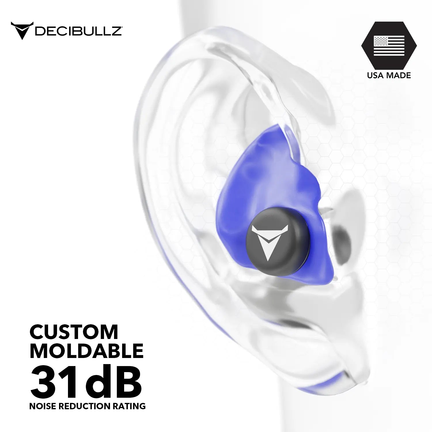 Decibullz Custom Molded Earplugs 31dB NRR