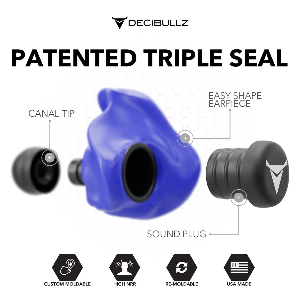 Decibullz Custom Molded Earplugs 31dB NRR
