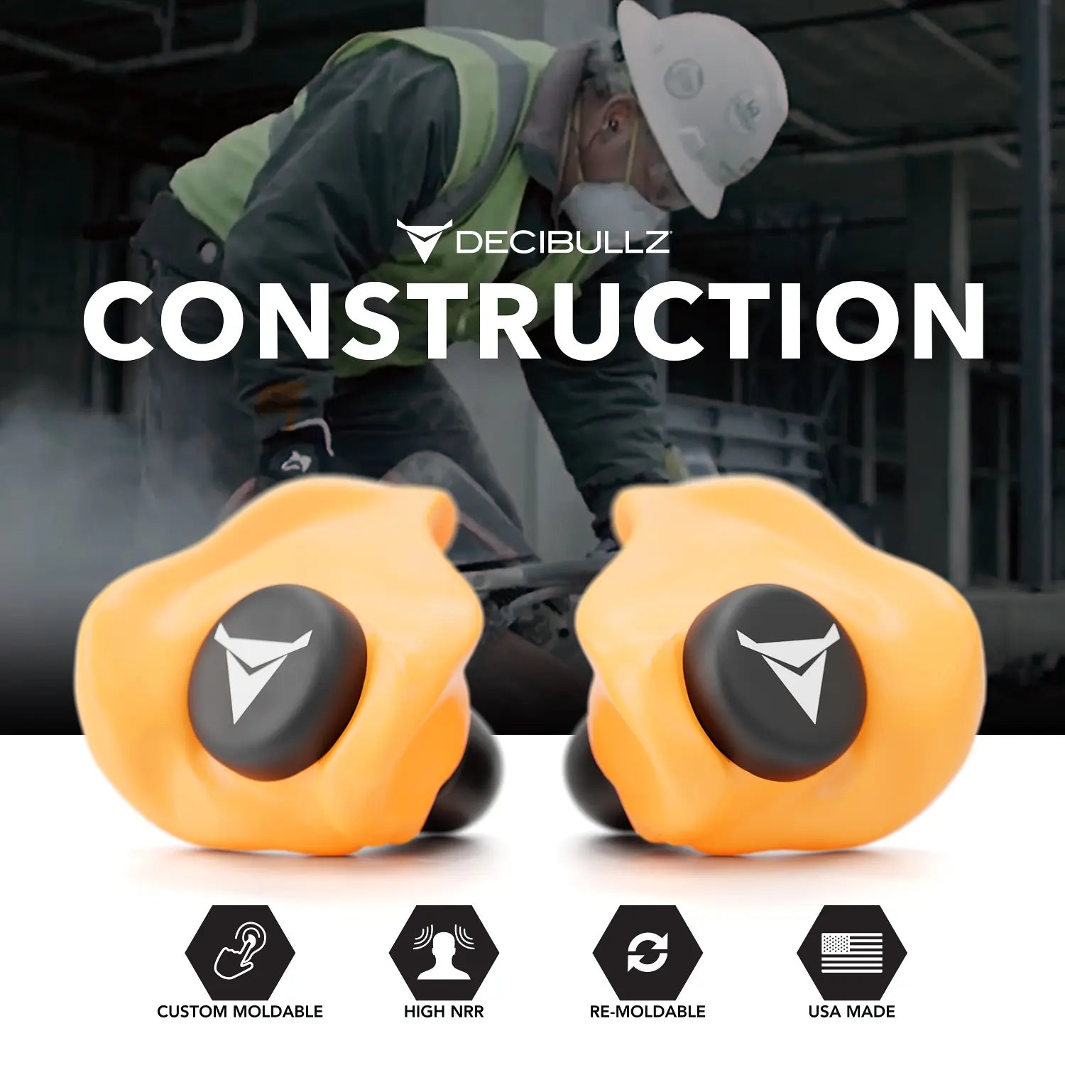 Decibullz Custom Molded Earplugs 31dB NRR