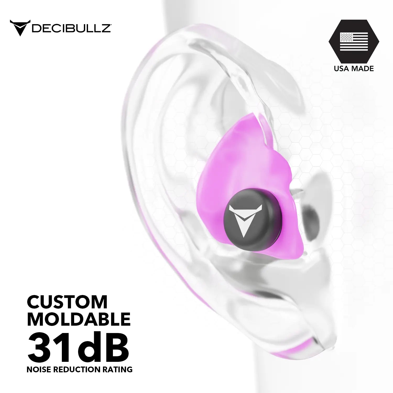 Decibullz Custom Molded Earplugs 31dB NRR