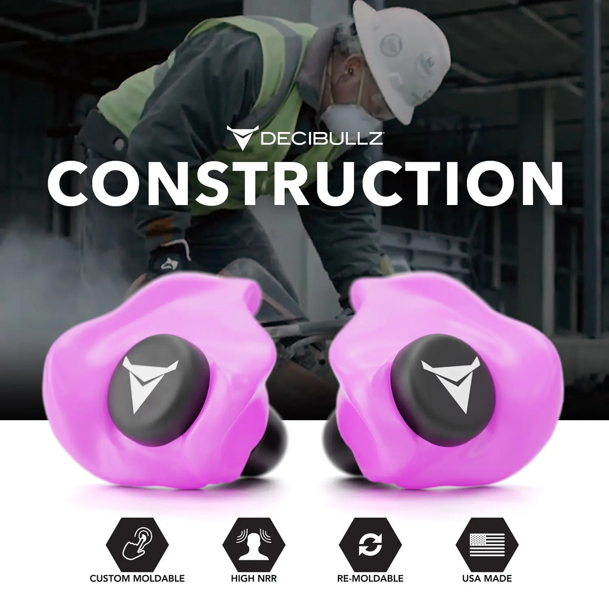 Decibullz Custom Molded Earplugs 31dB NRR