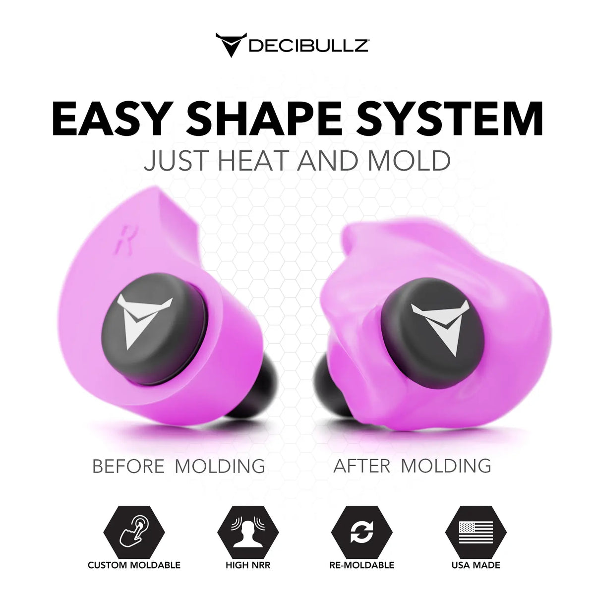 Decibullz Custom Molded Earplugs 31dB NRR