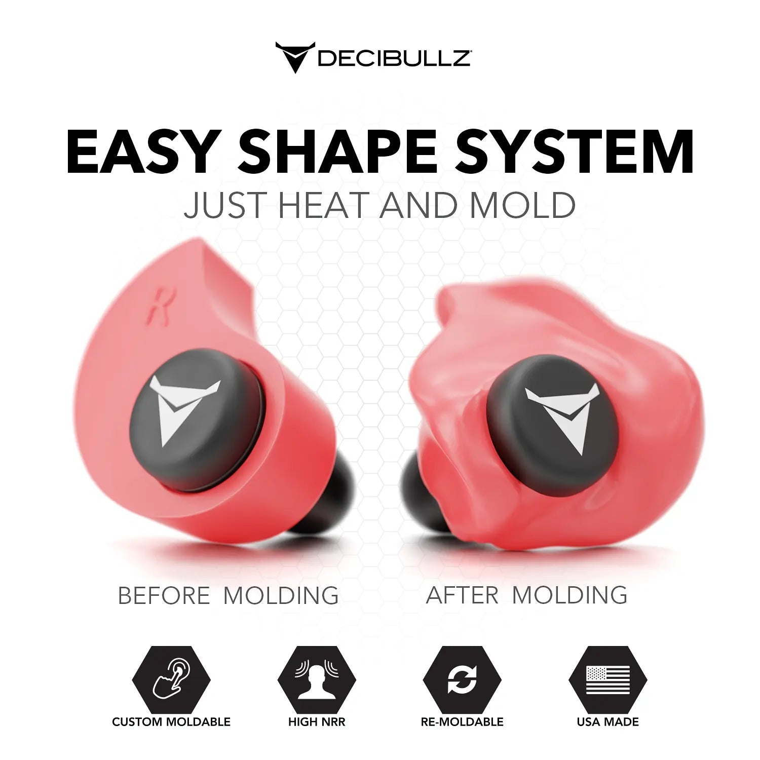 Decibullz Custom Molded Earplugs 31dB NRR