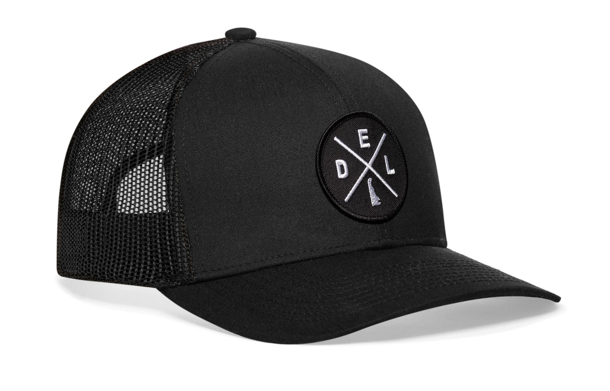 Delaware Trucker Hat | Black DEL X Snapback