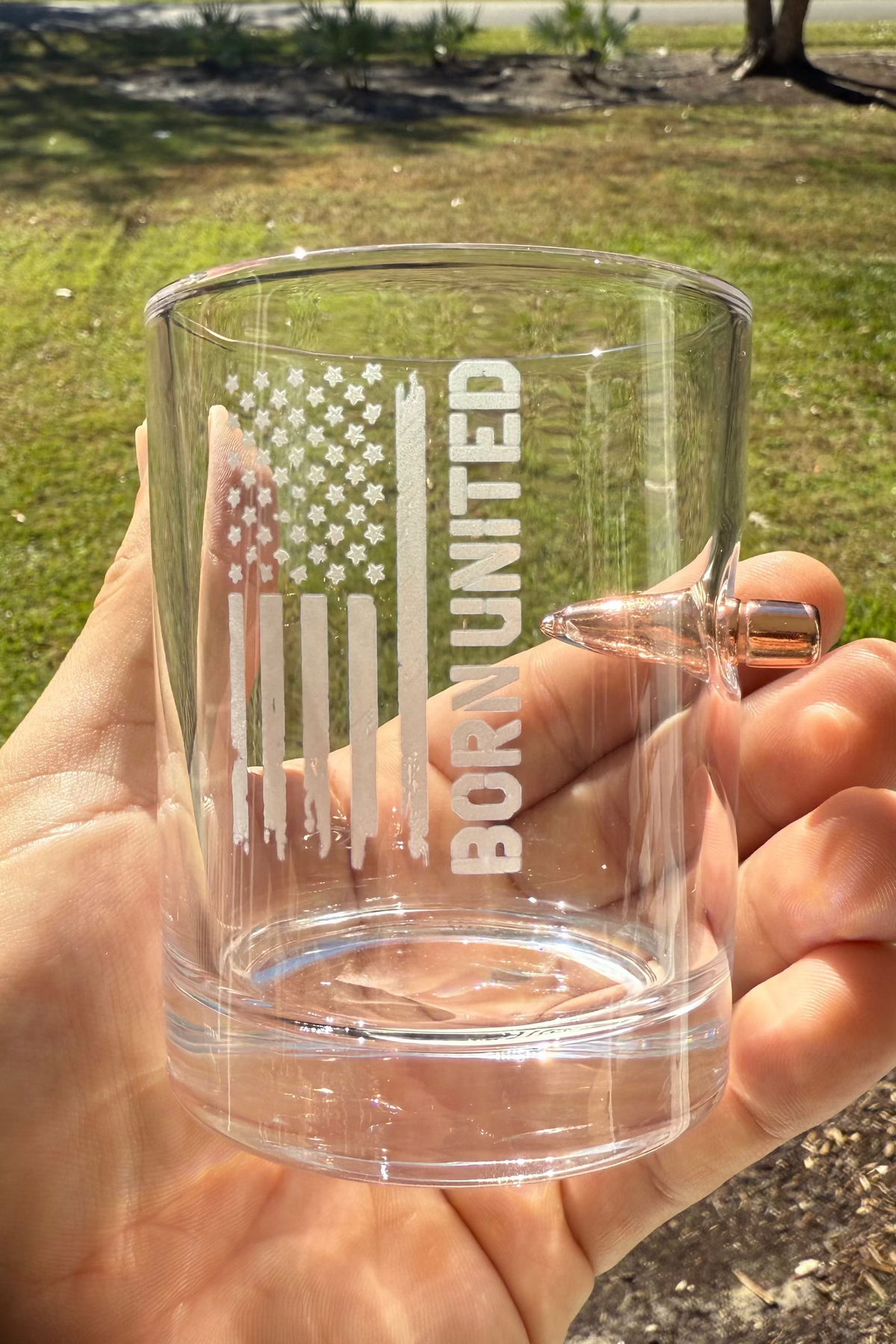 Born United Bullet Whiskey Glass