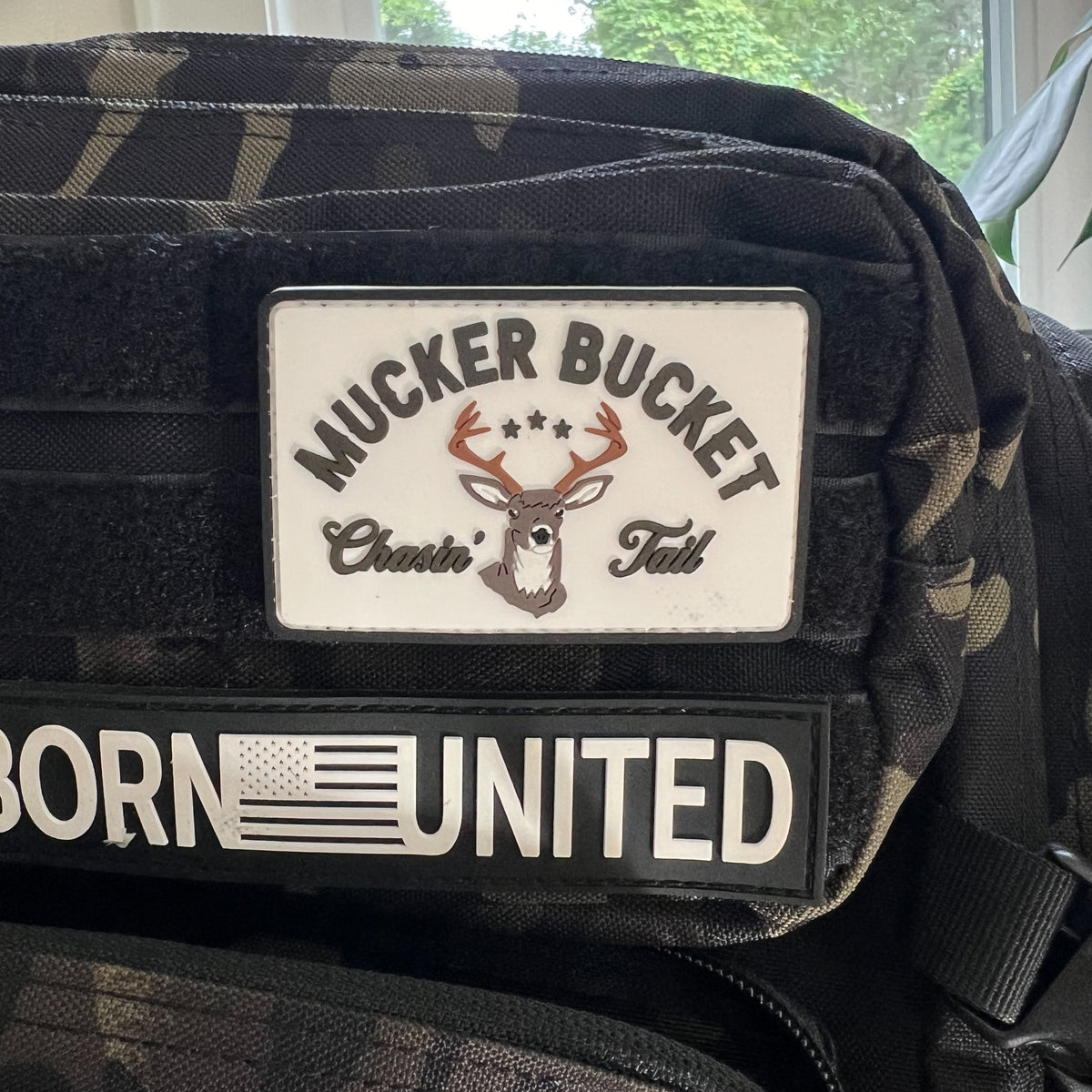 Mucker Bucket Chasin' Tail PVC Patch | Hunting & Outdoor Morale Patch