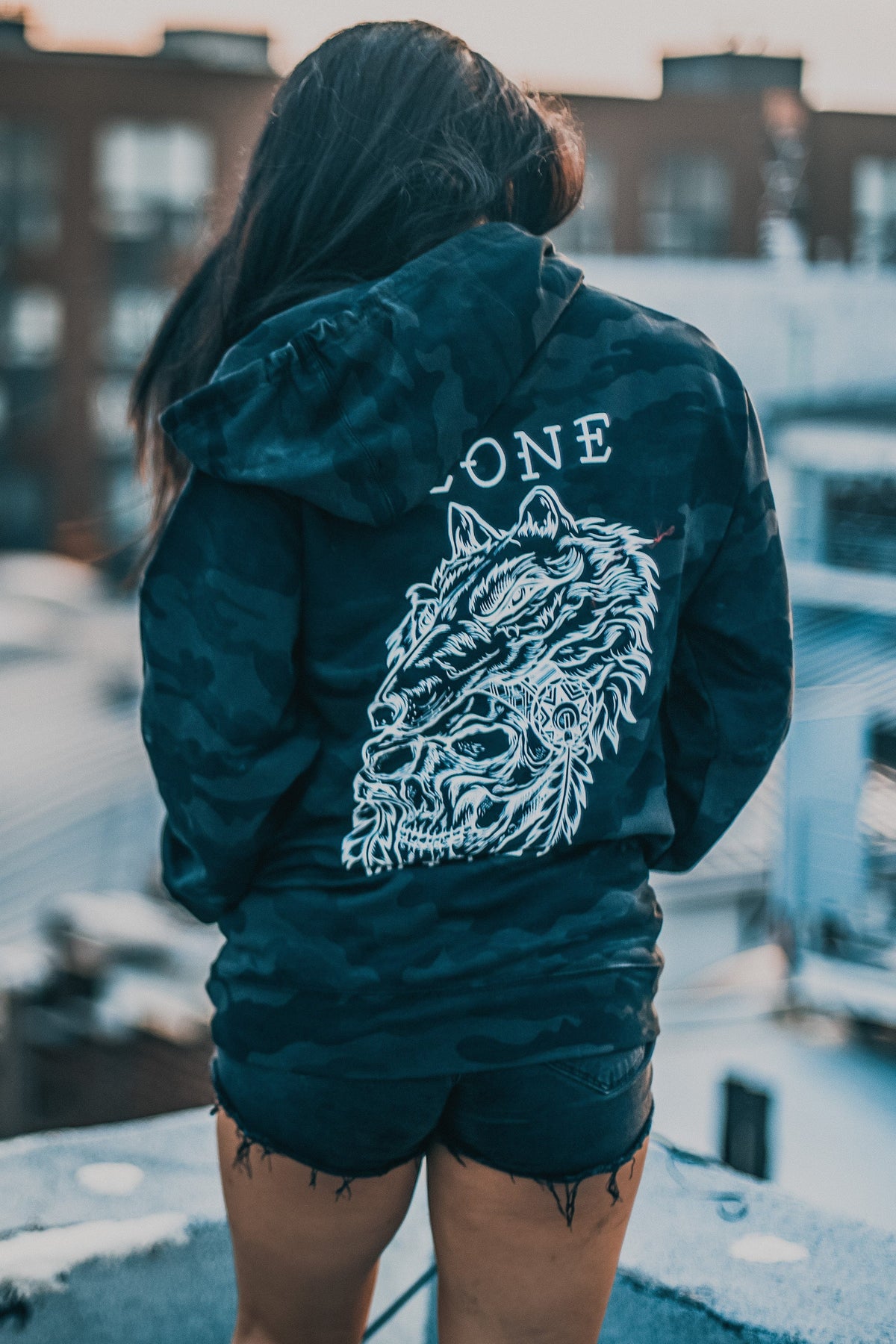 Lone Wolf Black Camo Hoodie