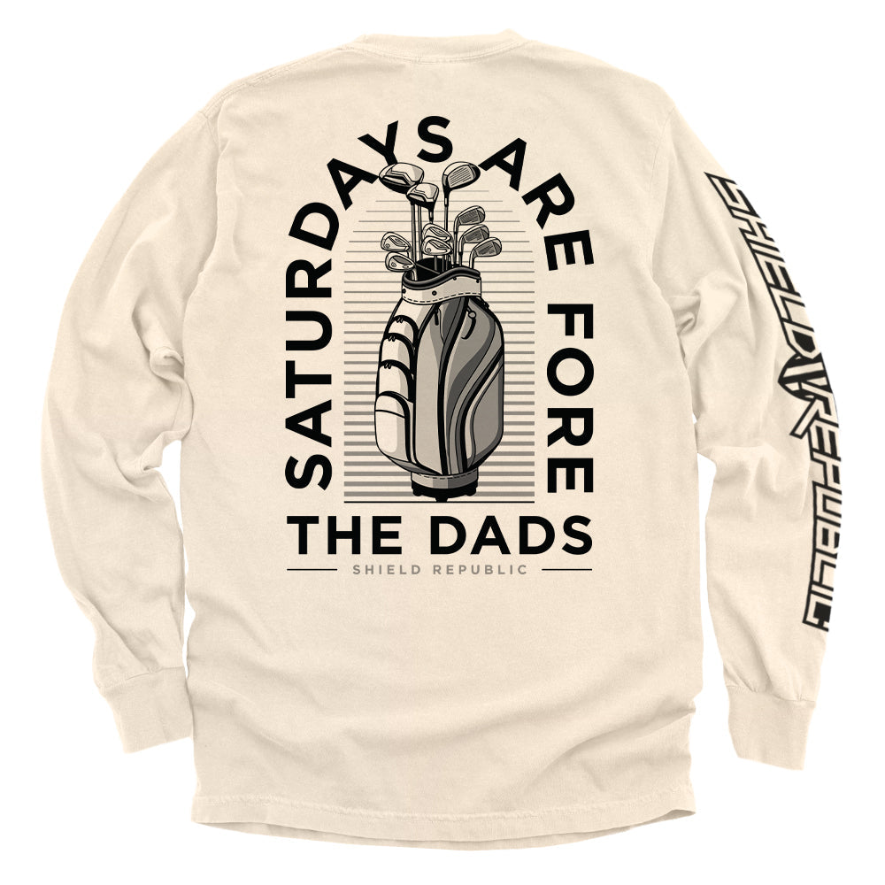 Shield Republic Saturdays Are For The Dads Golf Grey