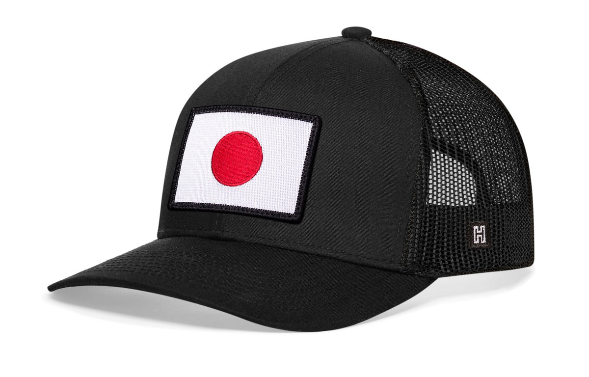 Japanese Flag Trucker Hat | Black Japan Snapback