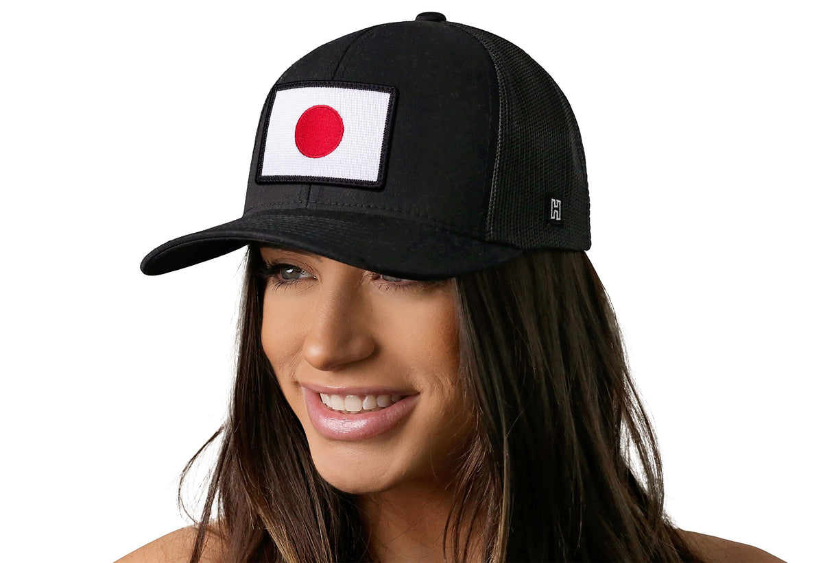 Japanese Flag Trucker Hat | Black Japan Snapback