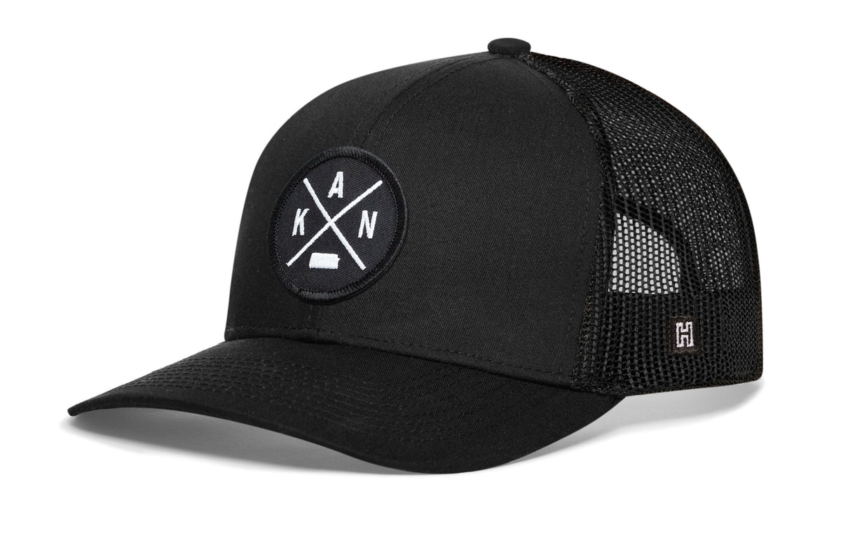 Kansas Trucker Hat | Black KAN X Snapback
