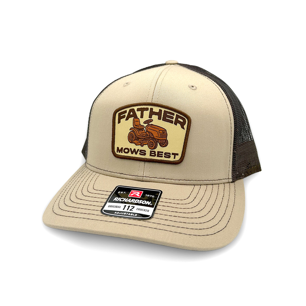 Shield Republic Father Mows Best Brown (Woven Patch)