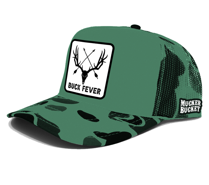 Mucker Bucket Buck Fever Camo Trucker Bucket Hat | Deer Hunting Hat