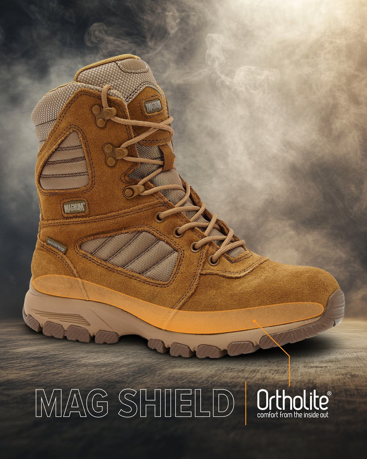 Magnum Boots MAG SHIELD Suede Leather 8" Work Boot SZ WP
