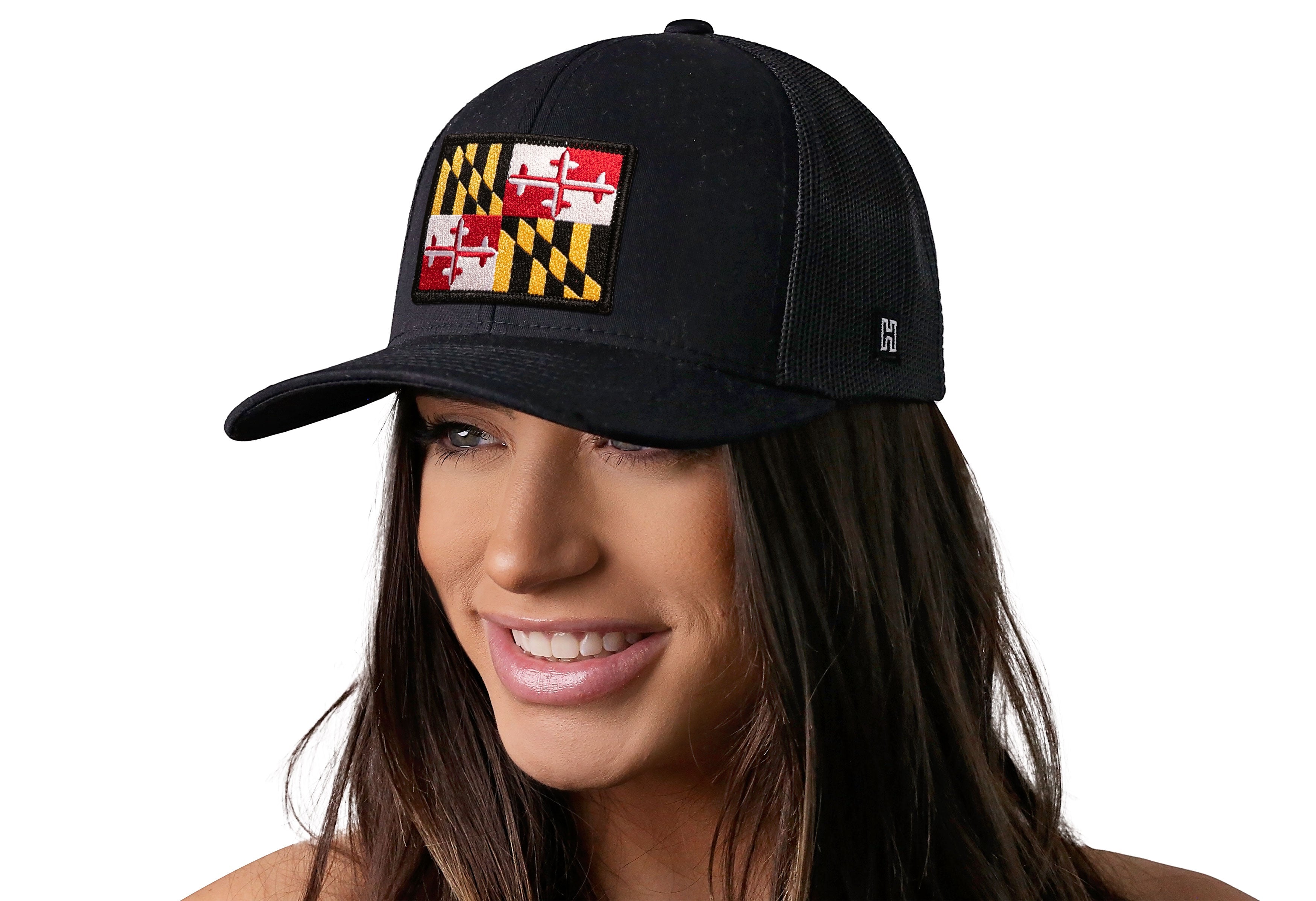 Haka Hats Maryland Flag Trucker Hat | Black MD Snapback