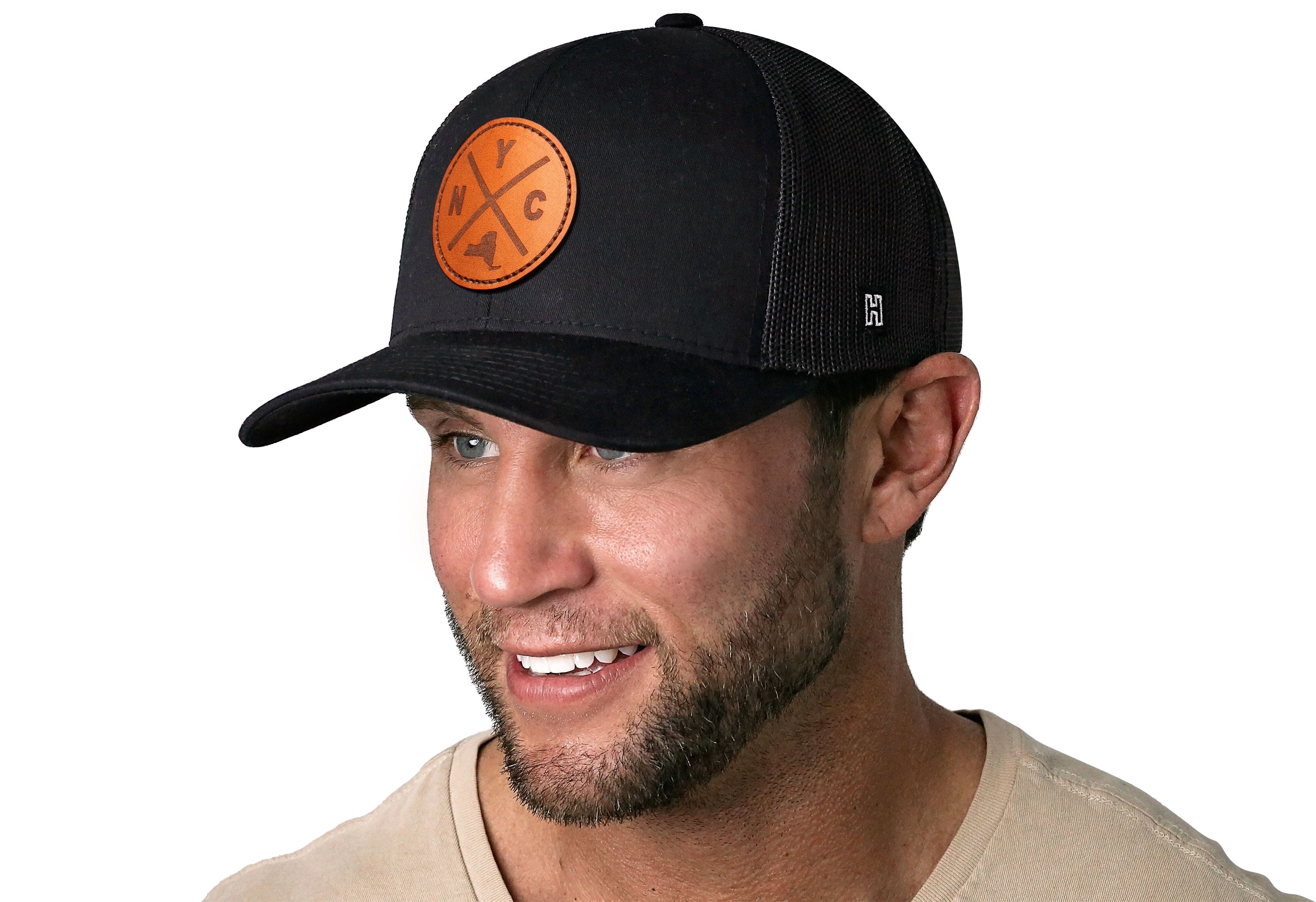 New York City Trucker Hat Leather | Black NYC X Snapback