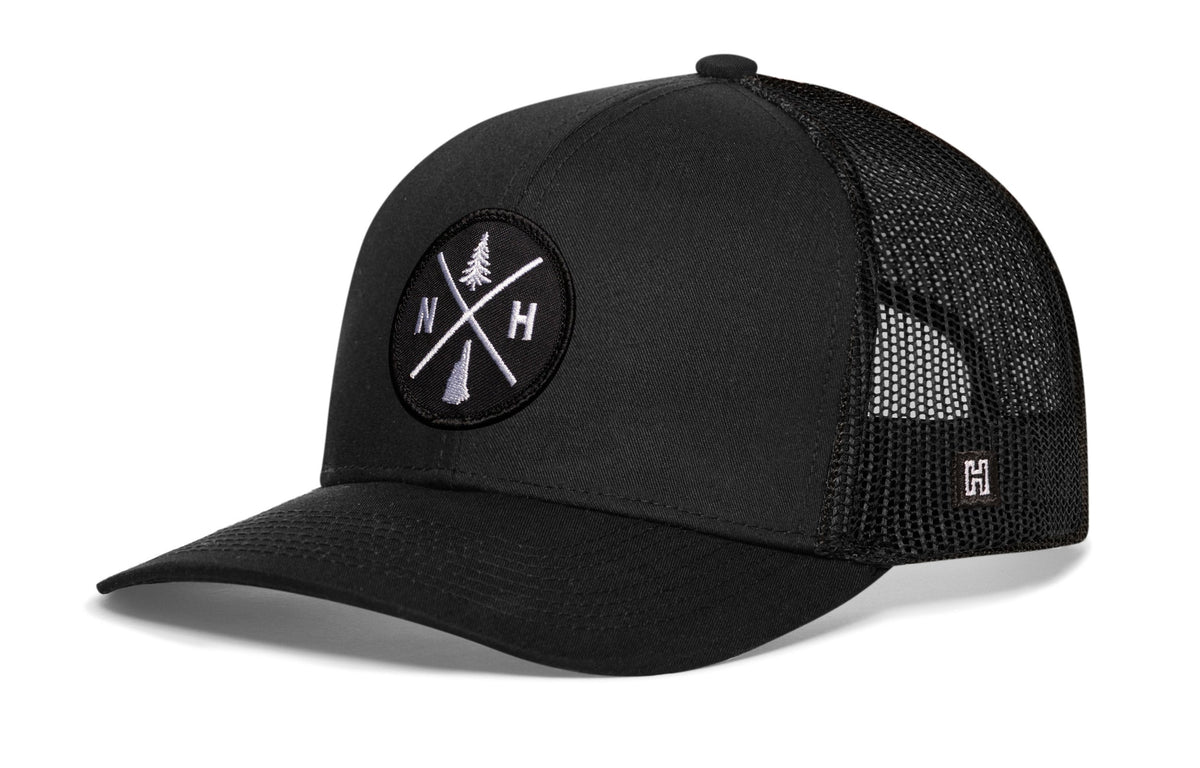 New Hampshire Trucker Hat | Black NH X Snapback