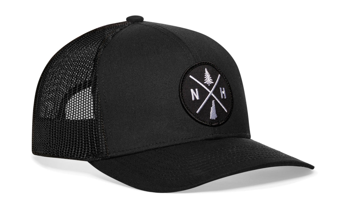 New Hampshire Trucker Hat | Black NH X Snapback