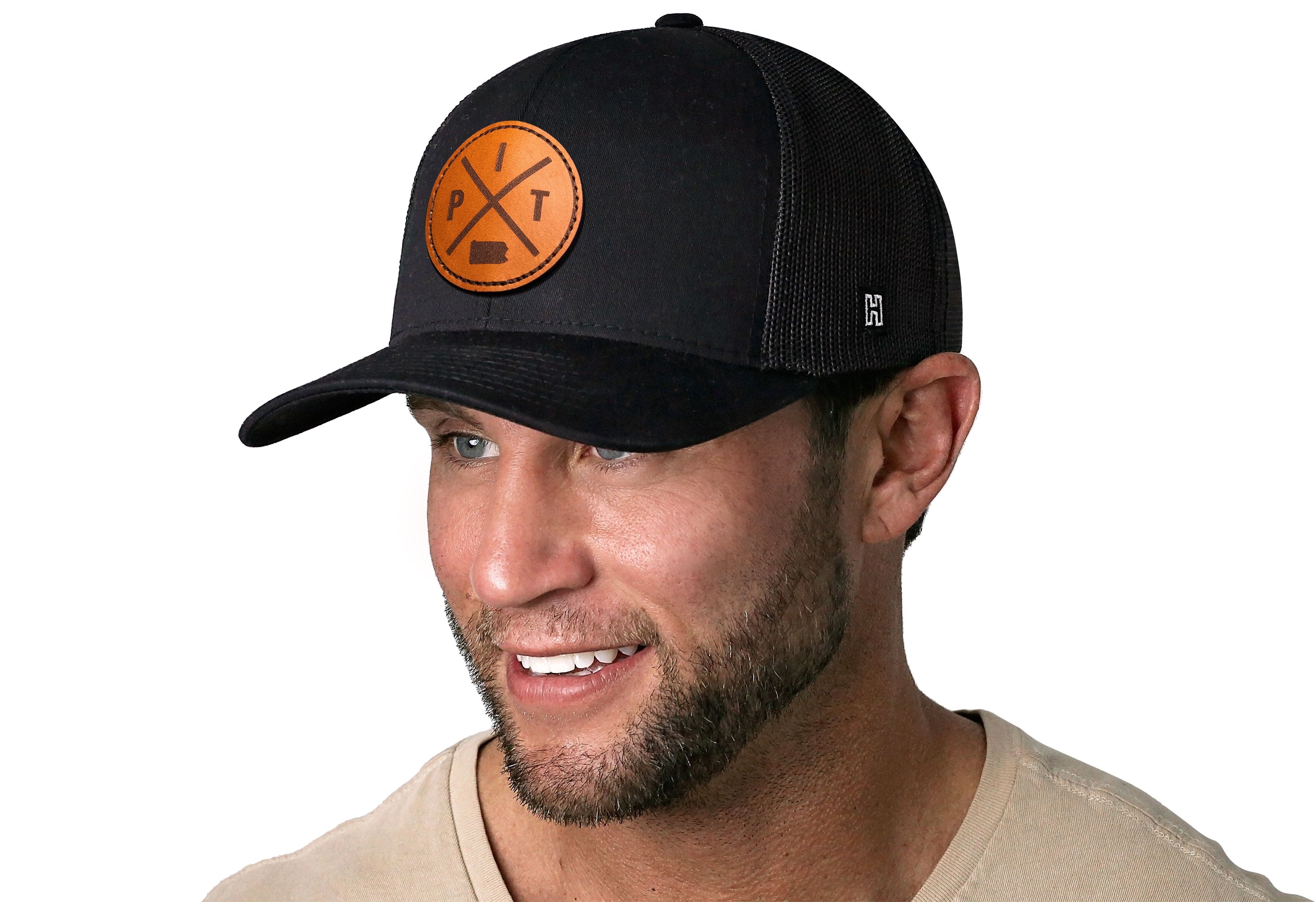 Pittsburgh Trucker Hat Leather | Black PIT X Snapback