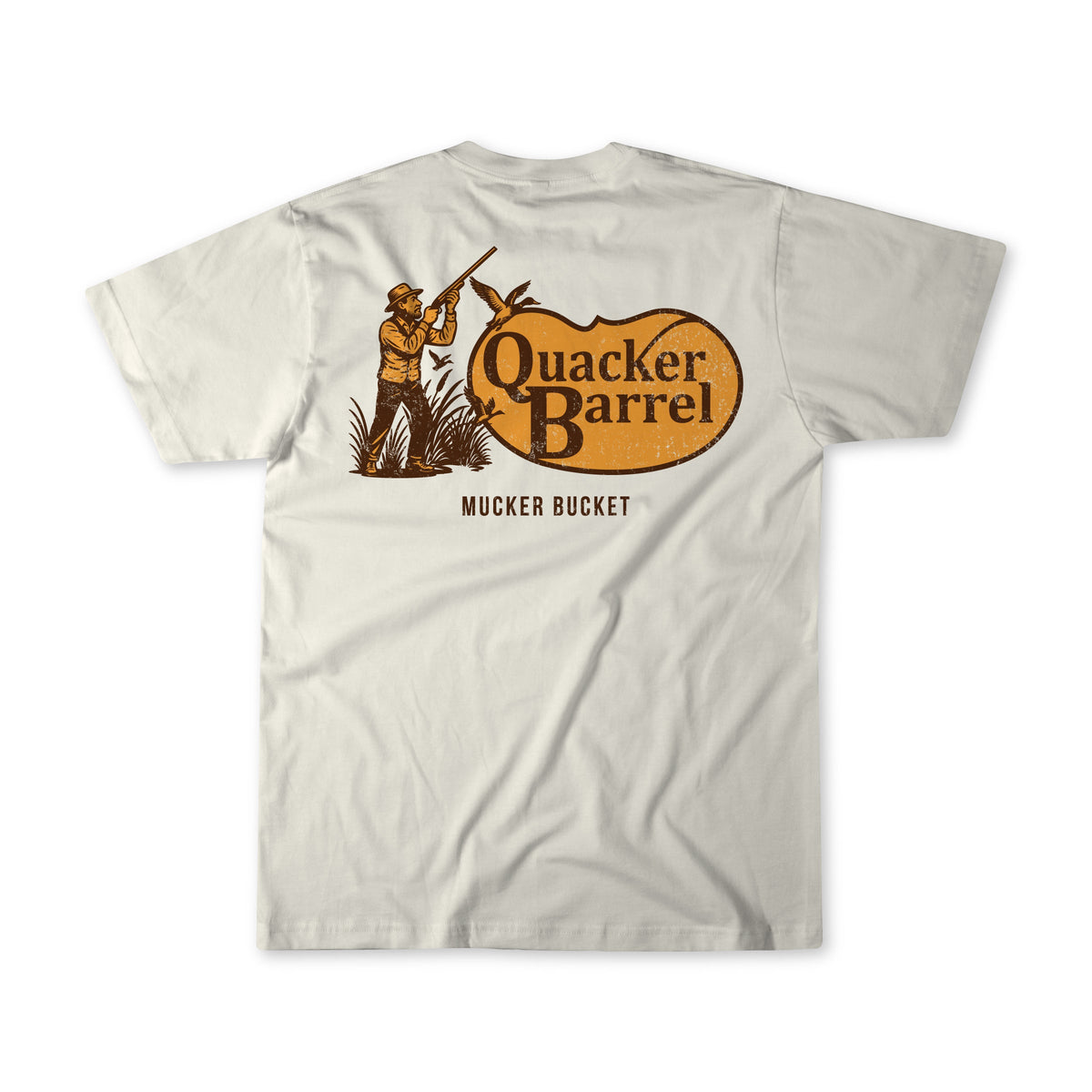 Mucker Bucket Quacker Barrel Premium Tee | Duck Hunting T-Shirt