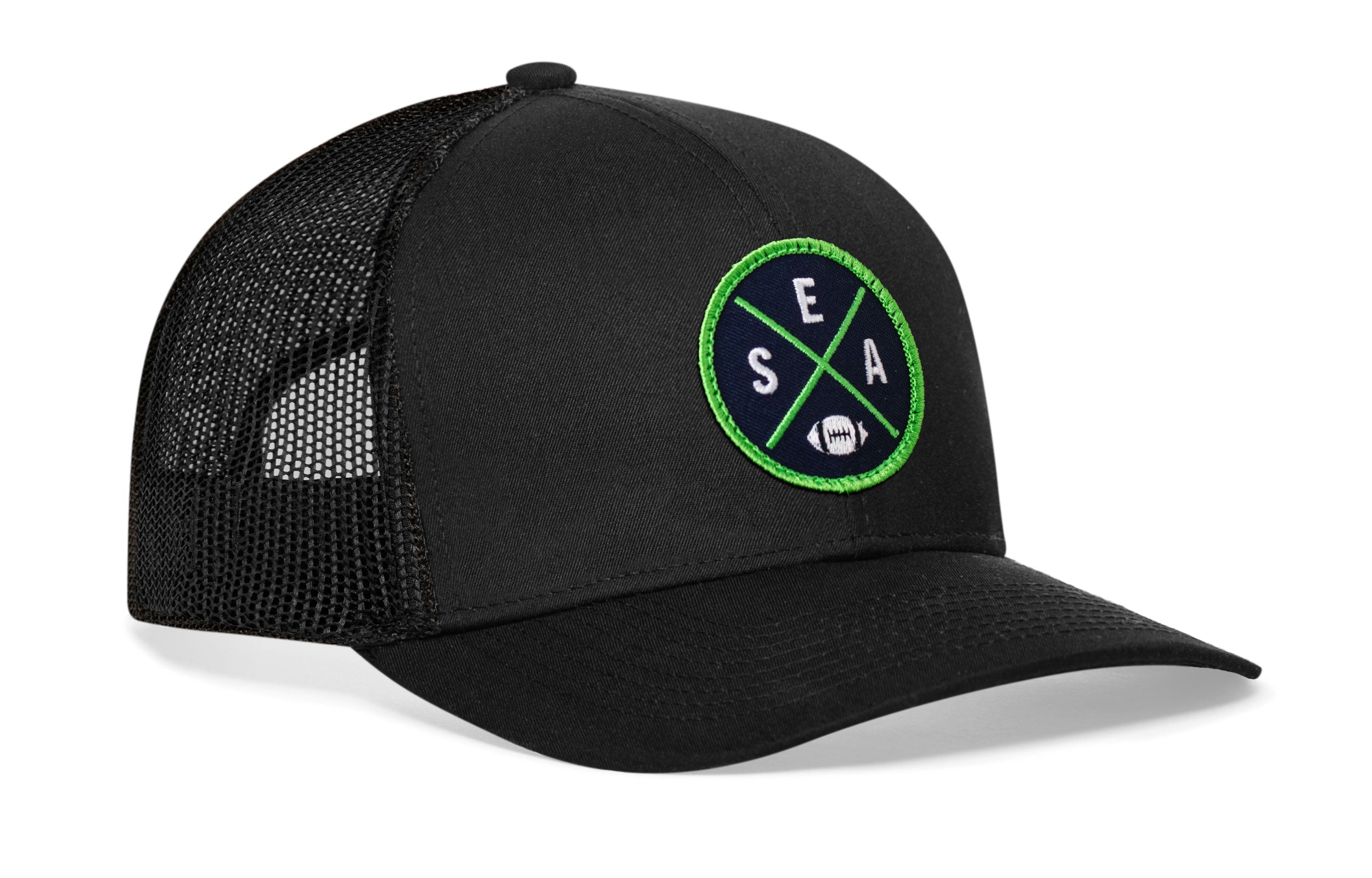 Seattle Football Trucker Hat | Navy Blue SEA X Snapback