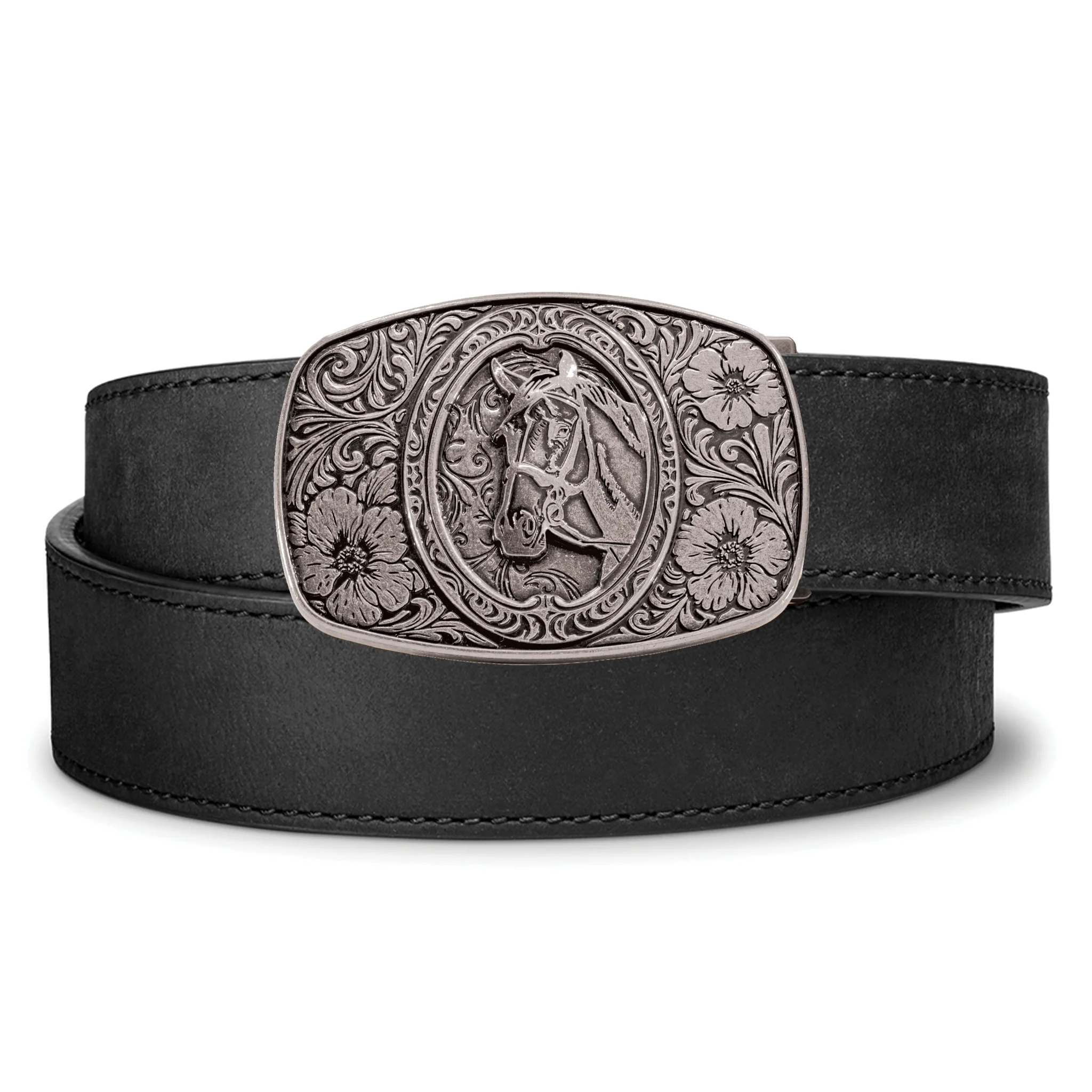 Kore Essentials Horse Antique Silver Buckle and Belt